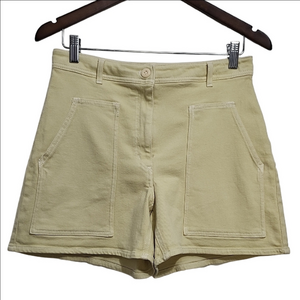 ARITZIA WILFRED FREE Butter yellow high waist modern utility shorts